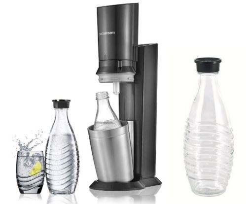 set SodaStream Crystal Black výrobník perlivé vody SODA + Lahev 0,7l skleněná Penguin/Crystal SODA